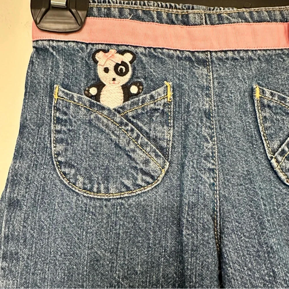 Vintage Gymboree Panda Pocket Button Denim Pant 2006 Imaginary Friends Line
